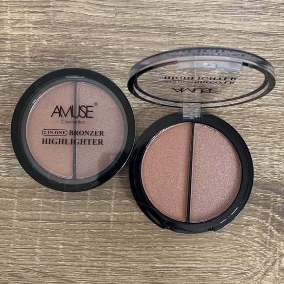 Amuse 2-in-1 Bronzer Highlighter - Medium Brown/Light Brown - Picture 1 of 3